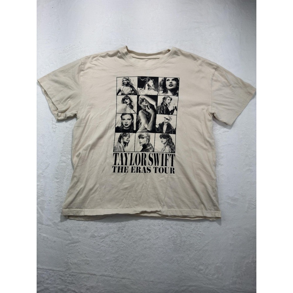 Taylor Swift The Eras Tour Shirt Mens XL Beige Concert Graphic Tee 2023-2024